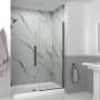 Transolid Elizabeth 76" High x 58-1/2" Wide Hinged Semi Frameless Shower Door with Clear Glass Matte Black