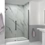 Transolid Elizabeth 76" High x 60" Wide Hinged Semi Frameless Shower Door with Clear Glass Matte Black