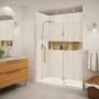 Transolid Elizabeth 76" High x 66" Wide Hinged Semi Frameless Shower Door with Clear Glass Champagne Bronze