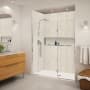 Transolid Elizabeth 76" High x 66" Wide Hinged Semi Frameless Shower Door with Clear Glass Polished Chrome
