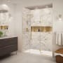 Transolid Elizabeth 76" High x 67" Wide Hinged Semi Frameless Shower Door with Clear Glass Champagne Bronze