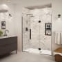 Transolid Elizabeth 76" High x 67" Wide Hinged Semi Frameless Shower Door with Clear Glass Matte Black