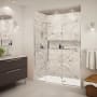 Transolid Elizabeth 76" High x 67" Wide Hinged Semi Frameless Shower Door with Clear Glass Polished Chrome