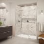 Transolid Elizabeth 76" High x 68" Wide Hinged Semi Frameless Shower Door with Clear Glass Polished Chrome