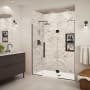 Transolid Elizabeth 76" High x 69" Wide Hinged Semi Frameless Shower Door with Clear Glass Matte Black