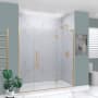 Transolid Elizabeth 76" High x 73" Wide Hinged Semi Frameless Shower Door with Clear Glass Champagne Bronze