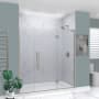 Transolid Elizabeth 76" High x 73-1/2" Wide Hinged Semi Frameless Shower Door with Clear Glass Brushed Stainless