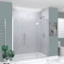 Transolid Elizabeth 76" High x 73-1/2" Wide Hinged Semi Frameless Shower Door with Clear Glass Polished Chrome