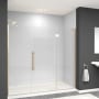 Transolid Elizabeth 76" High x 76" Wide Hinged Semi Frameless Shower Door with Clear Glass Champagne Bronze