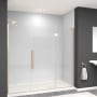Transolid Elizabeth 76" High x 77-1/2" Wide Hinged Semi Frameless Shower Door with Clear Glass Champagne Bronze