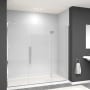 Transolid Elizabeth 76" High x 77-1/2" Wide Hinged Semi Frameless Shower Door with Clear Glass Polished Chrome