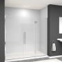 Transolid Elizabeth 76" High x 78" Wide Hinged Semi Frameless Shower Door with Clear Glass Polished Chrome
