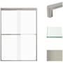 Transolid 70" High x 47" Wide Bypass Frameless Shower Door with Frosted Glass Brushed Stainless