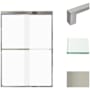 Transolid 70" High x 47" Wide Bypass Frameless Shower Door with Frosted Glass Brushed Stainless