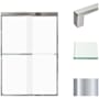 Transolid 70" High x 47" Wide Bypass Frameless Shower Door with Frosted Glass Polished Chrome