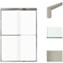 Transolid 70" High x 47" Wide Bypass Frameless Shower Door with Frosted Glass Brushed Stainless
