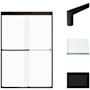 Transolid 70" High x 47" Wide Bypass Frameless Shower Door with Frosted Glass Matte Black