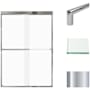 Transolid 70" High x 47" Wide Bypass Frameless Shower Door with Frosted Glass Polished Chrome