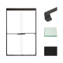 Transolid 76" High x 47" Wide Bypass Frameless Shower Door with Clear Glass Matte Black
