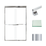 Transolid 76" High x 47" Wide Bypass Frameless Shower Door with Clear Glass Polished Chrome