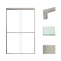 Transolid 76" High x 47" Wide Bypass Frameless Shower Door with Clear Glass Brushed Stainless