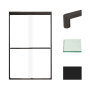 Transolid 76" High x 47" Wide Bypass Frameless Shower Door with Clear Glass Matte Black