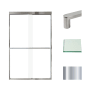 Transolid 76" High x 47" Wide Bypass Frameless Shower Door with Clear Glass Polished Chrome