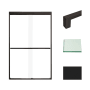 Transolid 76" High x 47" Wide Bypass Frameless Shower Door with Clear Glass Matte Black