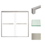 Transolid 58" High x 59" Wide Bypass Frameless Shower Door with Clear Glass Brushed Stainless