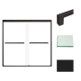 Transolid 58" High x 59" Wide Bypass Frameless Shower Door with Clear Glass Matte Black