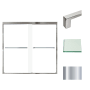 Transolid 58" High x 59" Wide Bypass Frameless Shower Door with Clear Glass Polished Chrome