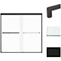 Transolid 58" High x 59" Wide Bypass Frameless Shower Door with Frosted Glass Matte Black