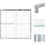 Transolid 58" High x 59" Wide Bypass Frameless Shower Door with Frosted Glass Polished Chrome