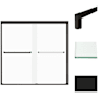 Transolid 58" High x 59" Wide Bypass Frameless Shower Door with Frosted Glass Matte Black