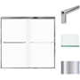 Transolid 58" High x 59" Wide Bypass Frameless Shower Door with Frosted Glass Polished Chrome