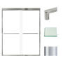 Transolid 76" High x 59" Wide Bypass Frameless Shower Door with Clear Glass Polished Chrome