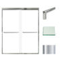 Transolid 76" High x 59" Wide Bypass Frameless Shower Door with Clear Glass Polished Chrome