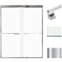 Transolid 76" High x 59" Wide Bypass Frameless Shower Door with Frosted Glass Polished Chrome