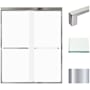 Transolid 76" High x 59" Wide Bypass Frameless Shower Door with Frosted Glass Polished Chrome