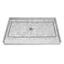 Transolid Pre-Tiled 60" x 36-1/4" Rectangular Shower Base with Single Threshold and Center Drain White Square