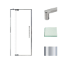 Transolid 76" High x 36" Wide Pivot Semi Frameless Shower Door with Clear Glass Polished Chrome