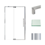 Transolid 76" High x 48" Wide Pivot Semi Frameless Shower Door with Clear Glass Polished Chrome