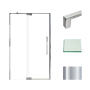 Transolid 76" High x 48" Wide Pivot Semi Frameless Shower Door with Clear Glass Polished Chrome