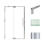 Transolid 76" High x 48" Wide Pivot Semi Frameless Shower Door with Clear Glass Polished Chrome