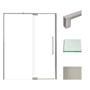 Transolid Irene 76" High x 60" Wide Pivot Semi Frameless Shower Door with Clear Glass Brushed Stainless