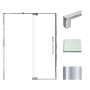 Transolid Irene 76" High x 60" Wide Pivot Semi Frameless Shower Door with Clear Glass Polished Chrome