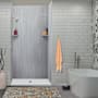 Transolid Lusso 96" H x 48" W x 36" D Three Wall Alcove Shower Walls Glacier Grey