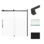 Transolid 60" High x 60" Wide Bypass Frameless Shower Door with Clear Glass Matte Black