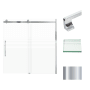 Transolid 60" High x 60" Wide Bypass Frameless Shower Door with Clear Glass Polished Chrome