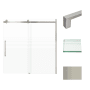 Transolid 60" High x 60" Wide Bypass Frameless Shower Door with Clear Glass Brushed Stainless